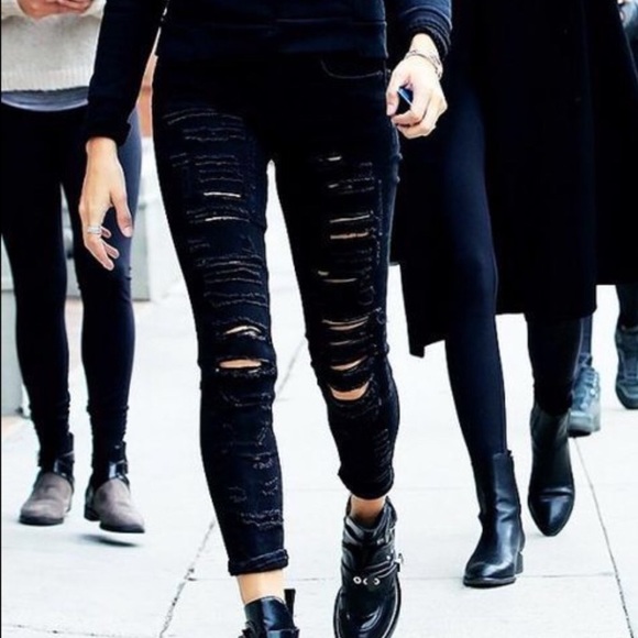 Zara Denim - Zara Highly Distressed Black Denim